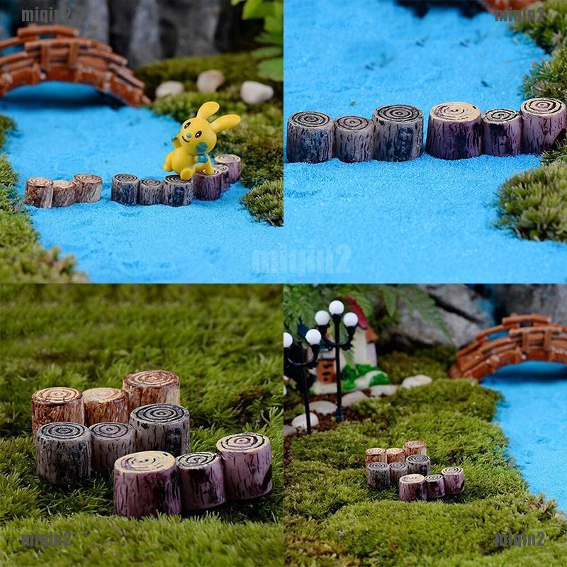 Sgdiy Fairy Garden Miniature Resin Tree Stump Bridge Craft Micro Landscape Decor