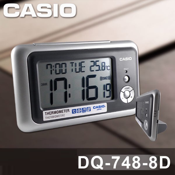 CASIO DIGITAL ALRAM CLOCK DQ748 TABLE CLOCK THERMOMETER/LED/SNOOZE