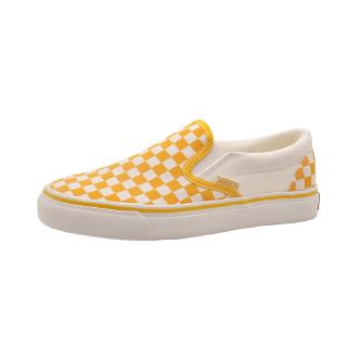 yellow checkered slip on vans