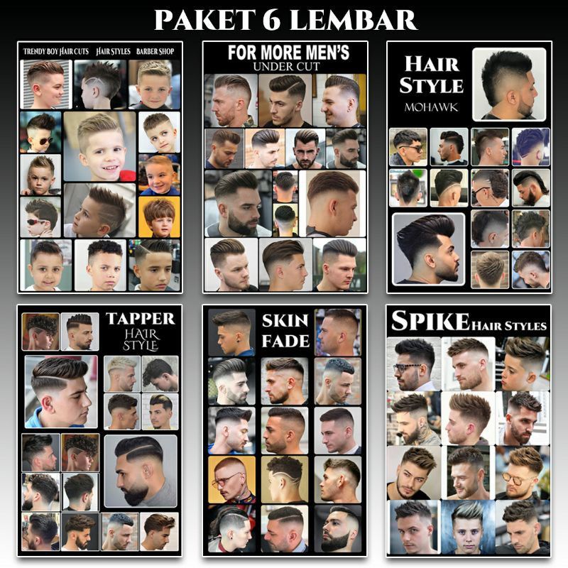 6-sheet Barbershop Hairstyle Photo Sample Poster | Shopee Singapore