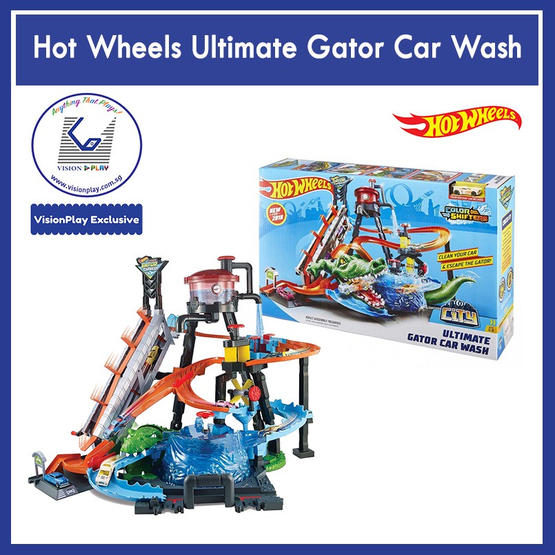 Mattel Hot Wheels Ultimate Gator Car Wash Diecast Track Playset FTB67