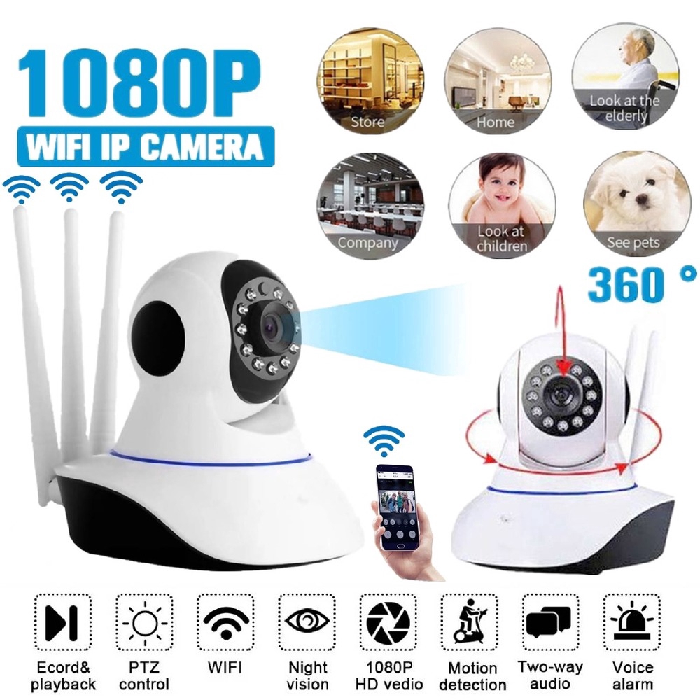 1080p Ip Camera Wireless Home Security Network Surveillance Camera Wifi Night Vision Baby Monitor Cctv Camera 1920 1080 Shopee Singapore