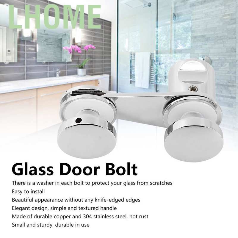 Lhome Bathroom Glass Door Lock Shower Room Latch for Home Office Doors ...