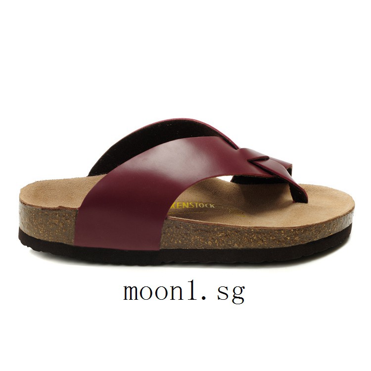 wine colored flip flops
