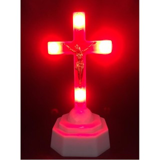 2pieces European Style Boutique Saint Of The Cross Of Jesus Golden Red Blue White Led Light Eucharist Light Household Church Decorations Shopee Singapore