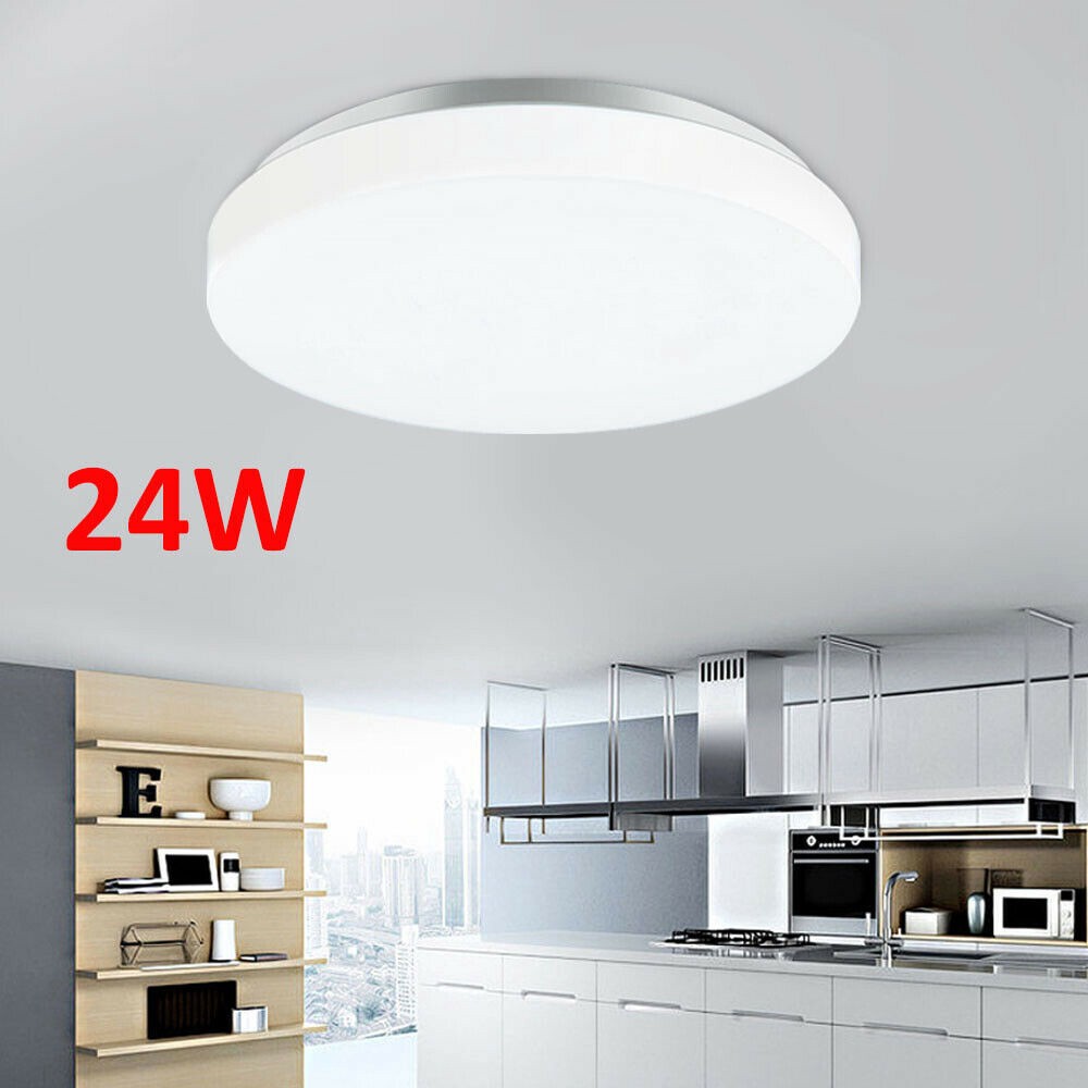 24w Bright Round Led Ceiling Down Light Panel Wall Kitchen Bathroom Lamp Cool White Shopee Singapore