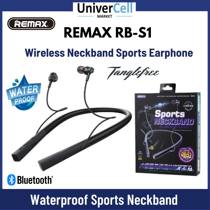 Remax Rb S1 Magnetic Neckband Bluetooth Sports Earphones Shopee Singapore 8222