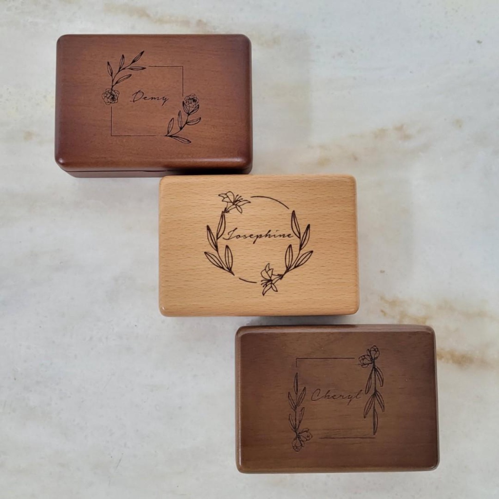 Personalised Engraved Wooden Jewellery Box 