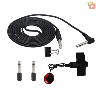 SG Universal String Instrument Pickup Set with Pickup + 6.35mm Audio Cable + 2pcs 6.35mm to 3.5mm Adapters + Metal Clip for Guitar Violin Ukulele Musical Instru