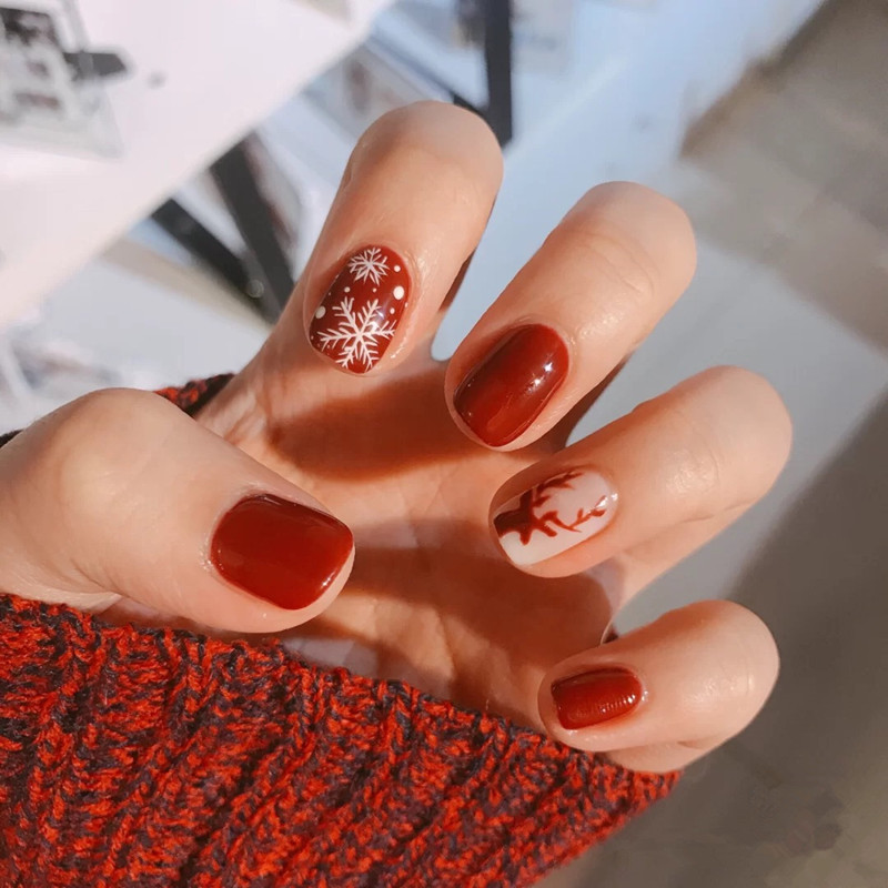 With Nail Glue Christmas 24pcs Fashion Net Red Fake Nails Wearable Nails Stickers More Than 5pcs Will Free 4pcs Nail Art Tools R115 Shopee Singapore