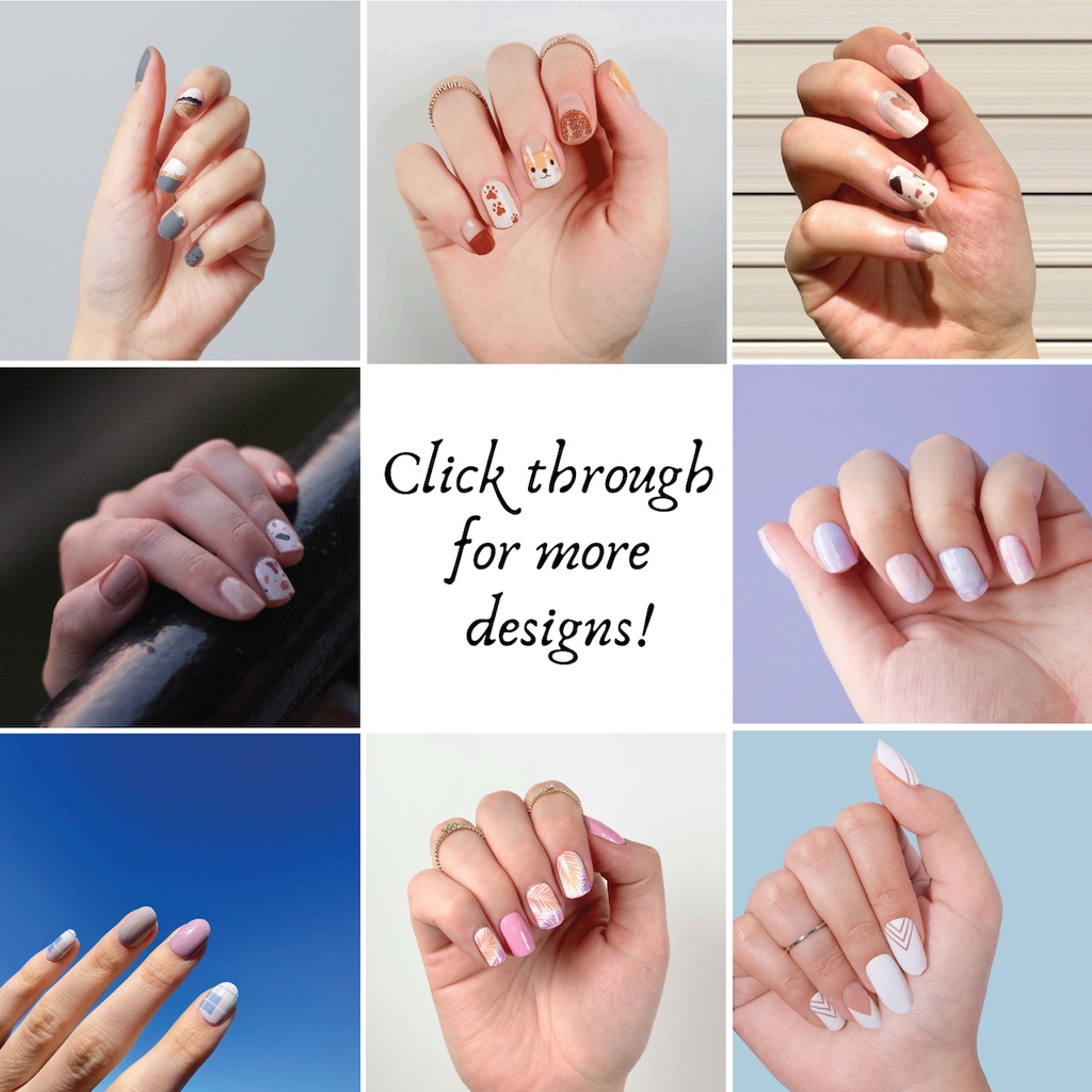 Designs. Nail Polish Wraps (Packaging NOT included) Nail Art  Stickers Manicure. Nail Wrap Shellac Gel Nails | Shopee Singapore