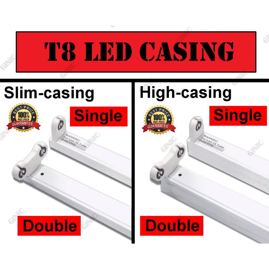 Shop Malaysia T8 Led Single Double Casing 2ft 4ft 10pcs Shopee Singapore