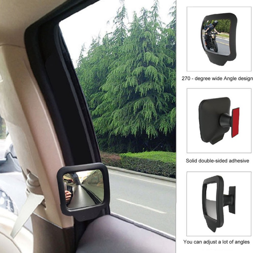 Side Mirror Blind Spot Wide Angle Rear View Car Truck Adjustable Stick ...