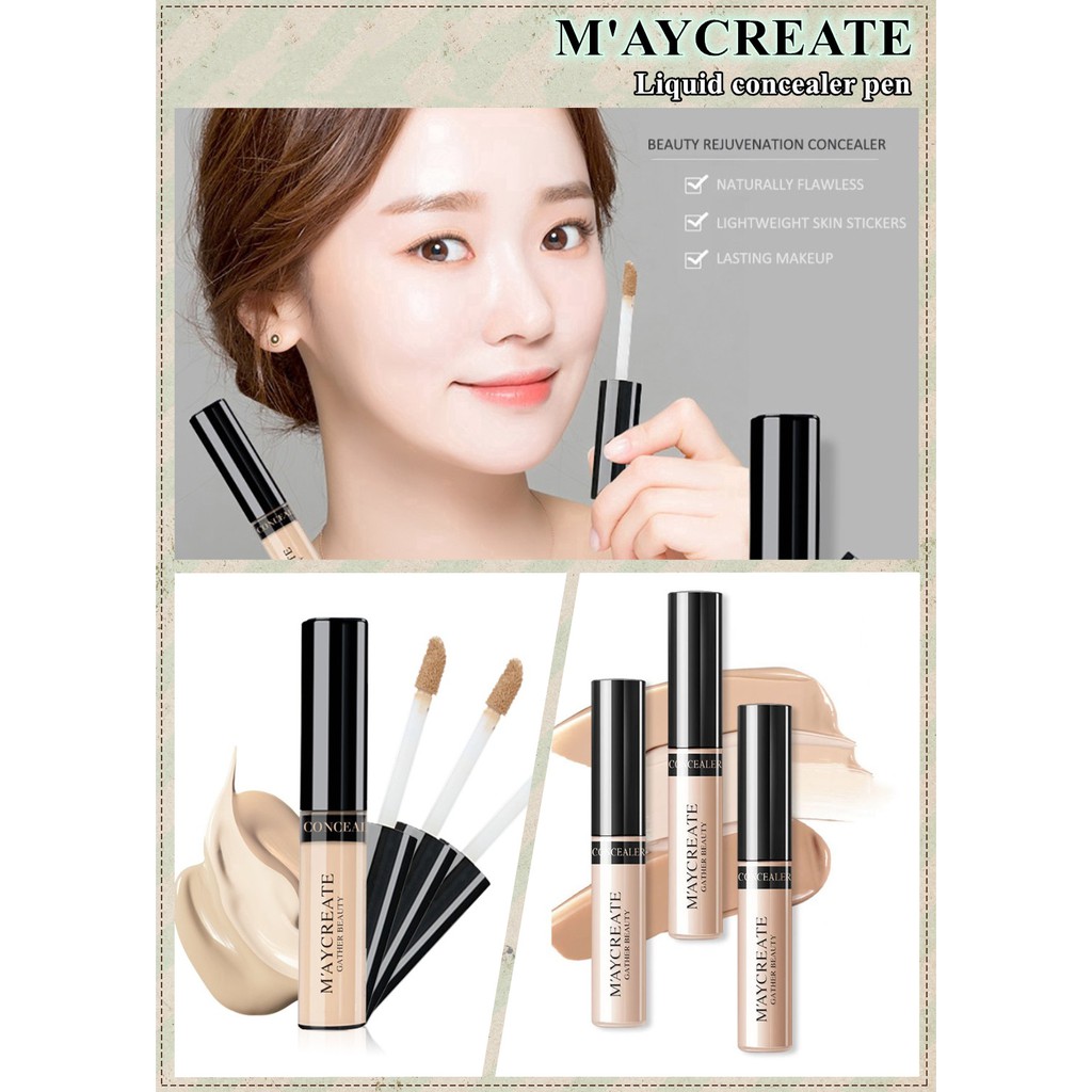 Genuine Maycreate Liquid Concealer Foundation Cream 3 Color Optional Face Makeup Moisturizing Flawless Longlasting Shopee Singapore