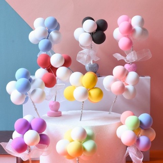 1 Bunch Mixed Color Clay Balloons Cake Topper Balls Wedding Birthday Party Favor Dessert Decorations #3