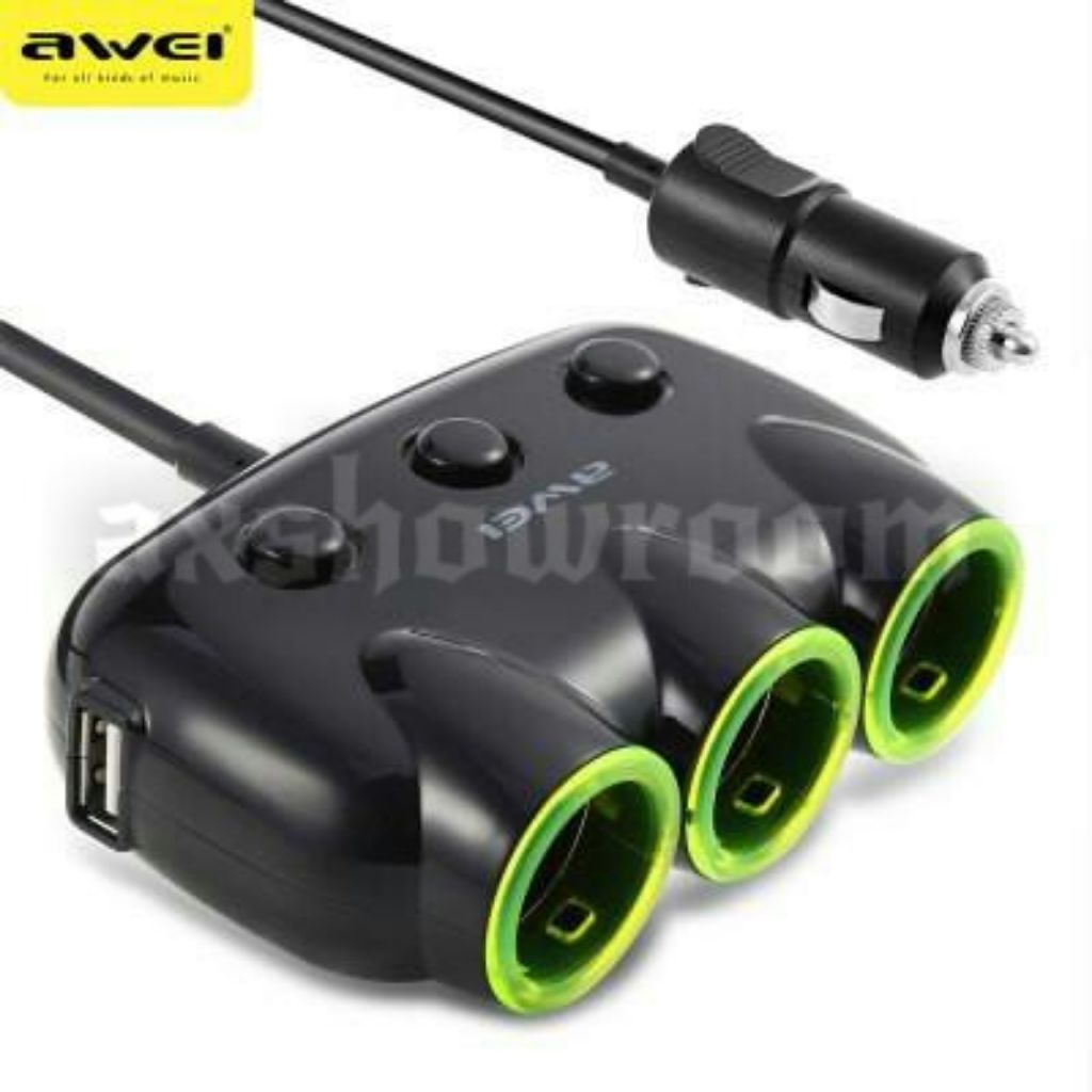 3 socket car charger