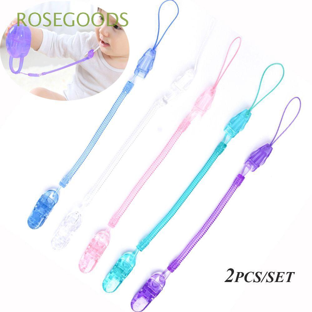 2pcs/lot Baby Soother Chain Spring Pacifier Clip Transparent Box Nipple ...