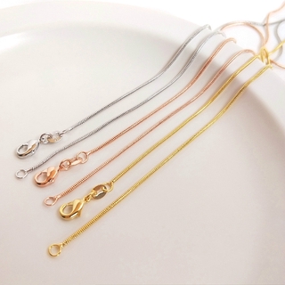 Image of thu nhỏ 18K gold rose gold DIY clavicle chain naked chain thin chain o-box chain bead chain color preserving Necklace #3