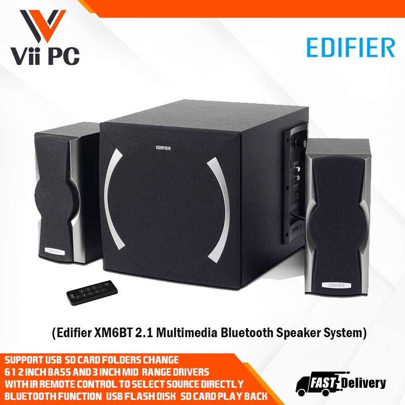 Edifier XM6BT 2.1 Multimedia Bluetooth Speaker System Black Shopee