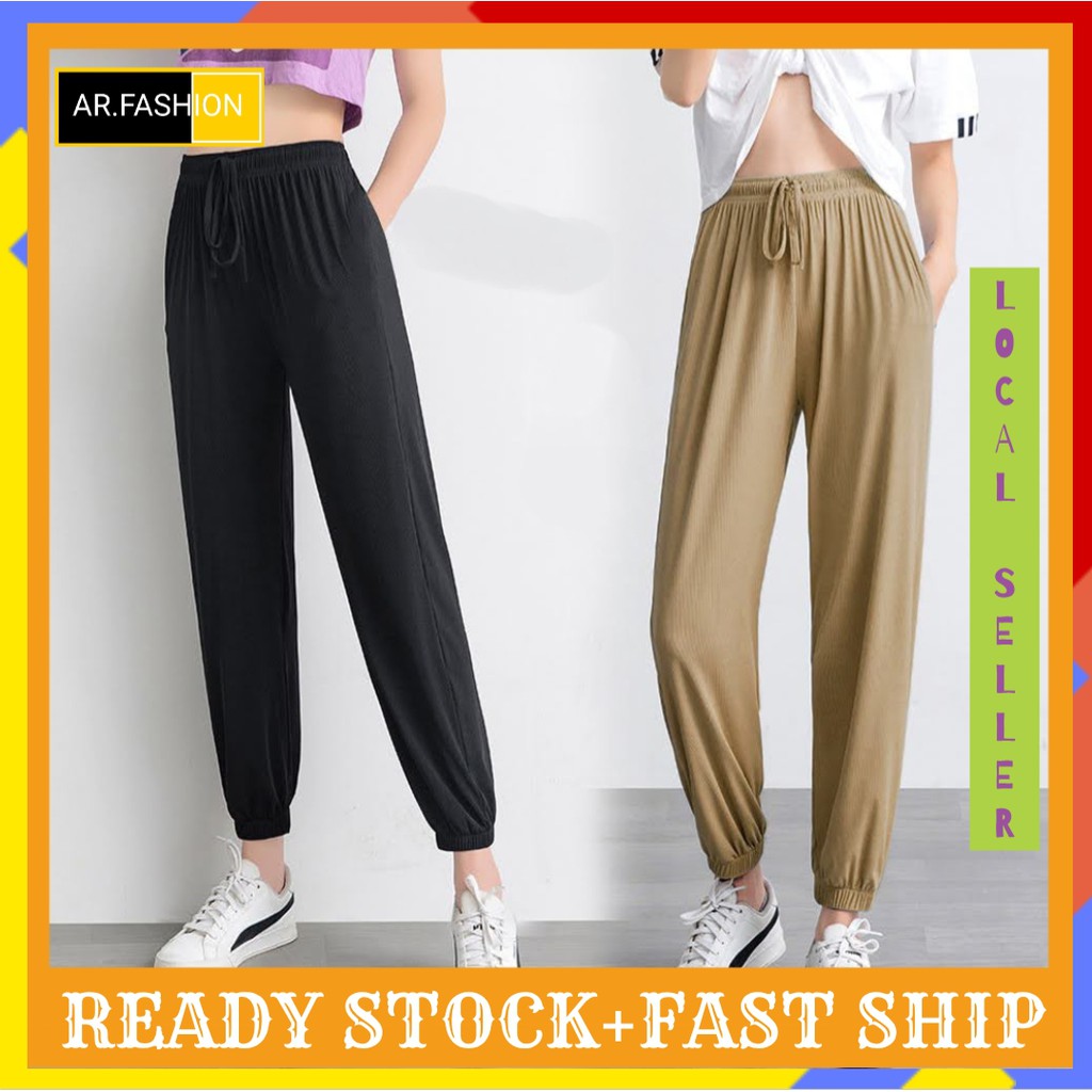 womens silk jogger pants