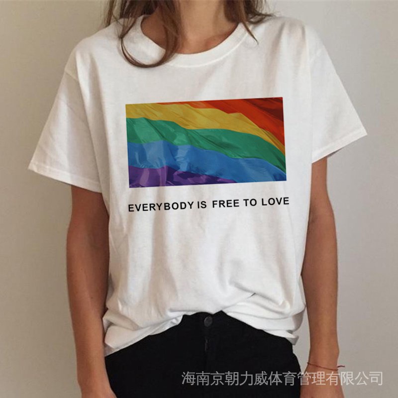 Lgbt Gay Pride Lesbian Rainbow top tees women tumblr japanese graphic tees women clothes couple clothes CDAR