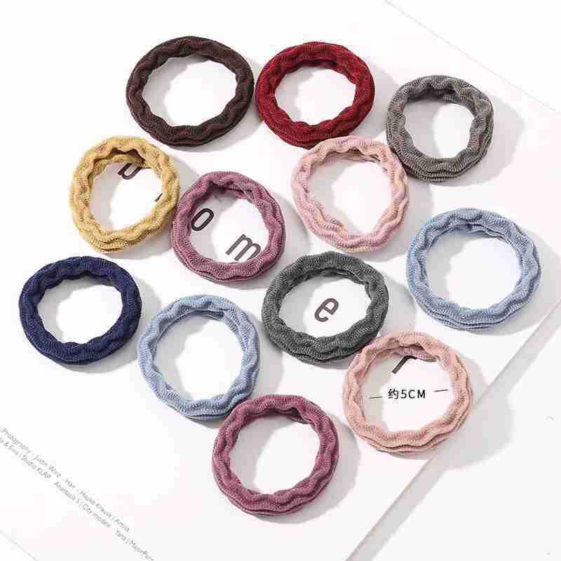 Image of 【Fash Deals $0.1 Purchase limit 3-5】Korean Style Thick High Elastic Jointless Durable Headrope Hair Rope Elastic Leather Cover Hair Ring Random Color #7