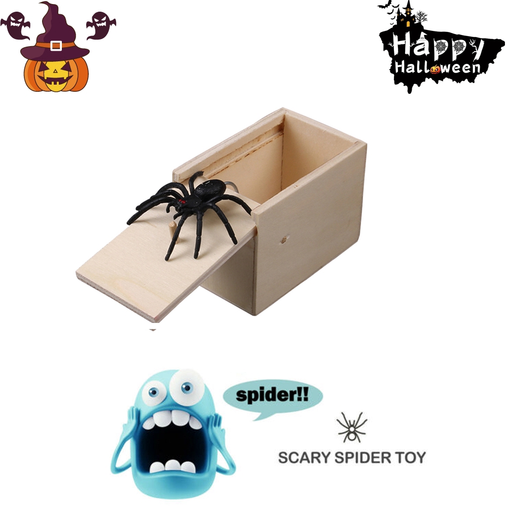 Wooden Prank Spider Scare Box - Surprise Joke Horror Funny Prank Joke ...