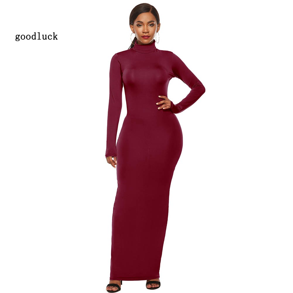 turtle neck long dress