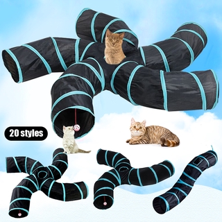 Cat Channel Tube Folding Cat Channel Pet Cats Kitten Funny Foldable Tunnel Tube Hanging Ball Training Cat Tunnel Roll Pet Supplies Play Toy 