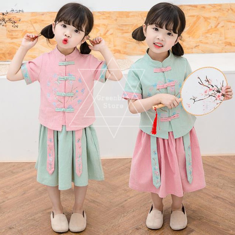 1 Set 2-10 Years Baby Girl Kid Child Cheongsam Chinese Style Short ...