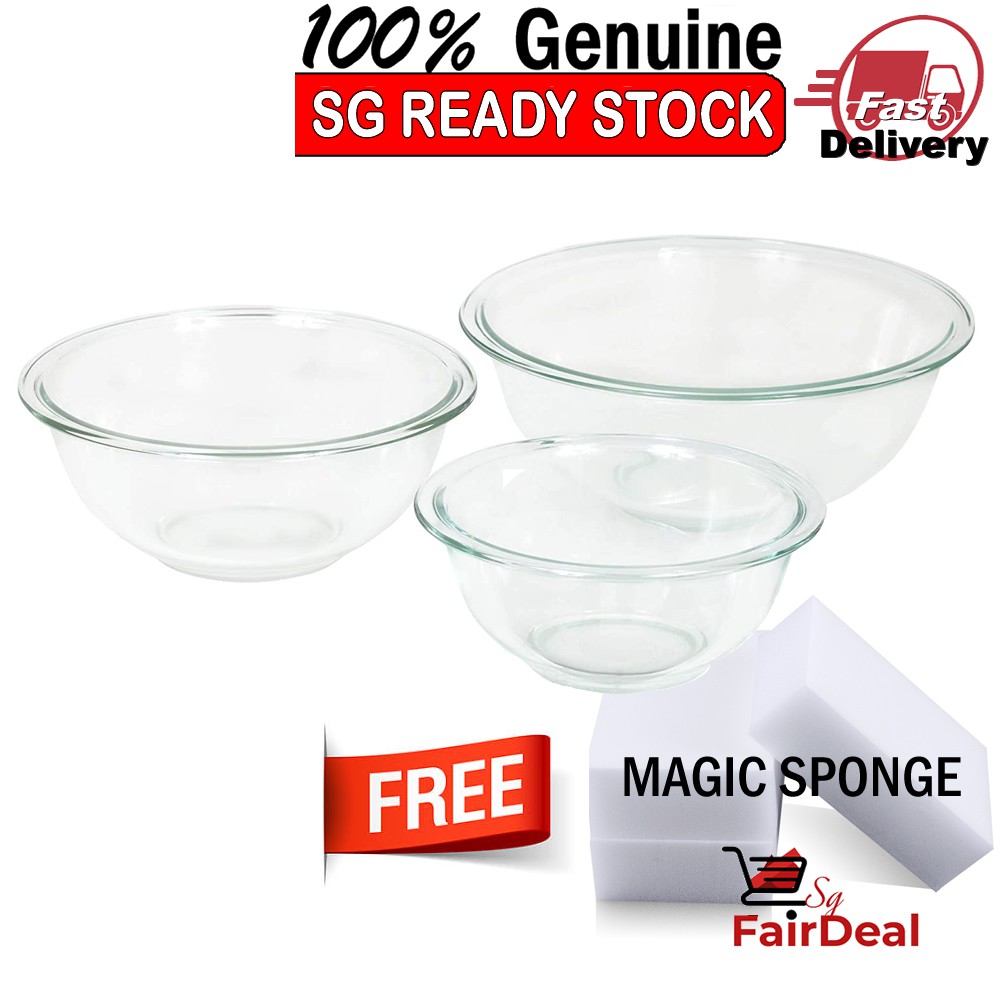 Pyrex Prepware 3-Piece Mixing Bowl Set, Clear | Shopee Singapore Pyrex Prepware 3-Piece Mixing Bowl Set, Clear | Shopee Singapore