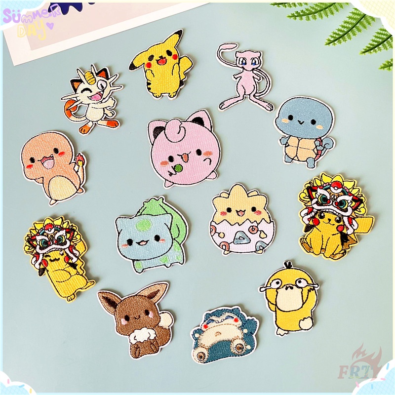 ♥ Pikachu / Squirtle / Snorlax / Jigglypuff - Q Funny Cartoon Characters  Self-adhesive Sticker Patch ♥ 1Pc Anime DIY Sew on Iron on Embroidery  Accessories Badges Patches | Shopee Singapore