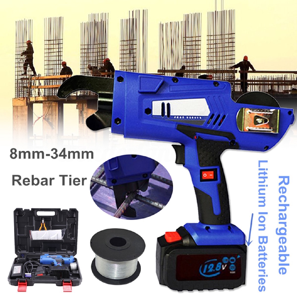 8mm-34mm Automatic Handheld Rebar Tier Tool Building Tying Machine Blue