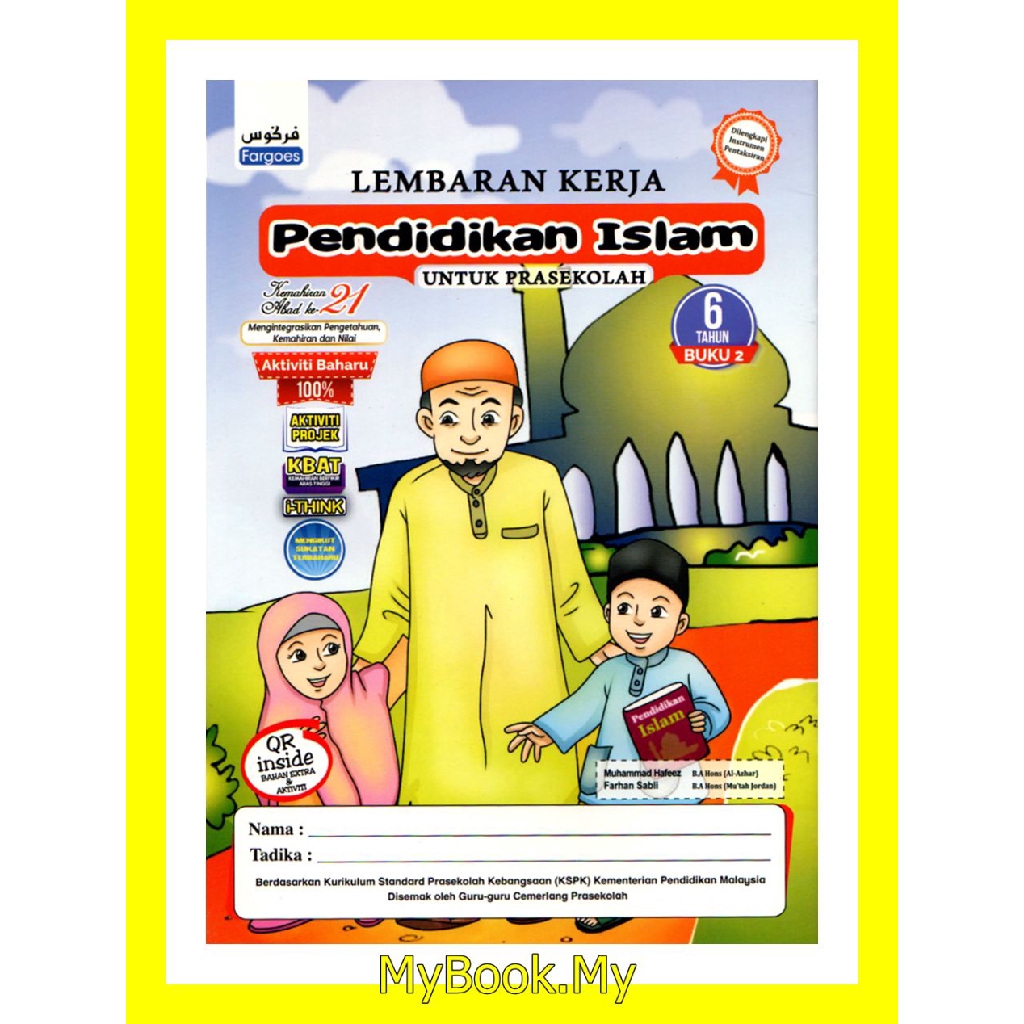 Myb Buku Lembaran Kerja Untuk Prasekolah 6 Tahun Pendidikan Islam Buku 2 Fargoes Shopee Singapore