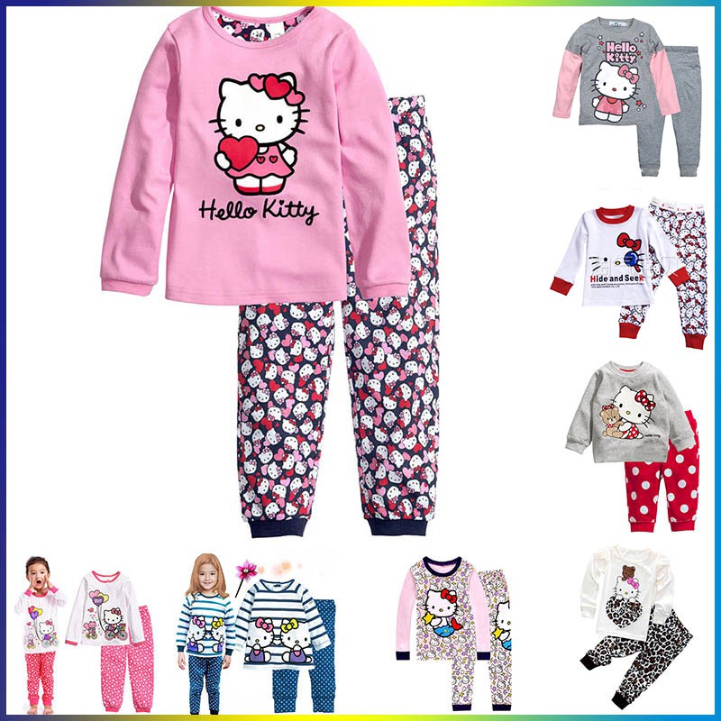 2pcs Kids Baby Long Sleeve Top+pants Cotton Baby Pajamas Set Sleepwear Nightwear