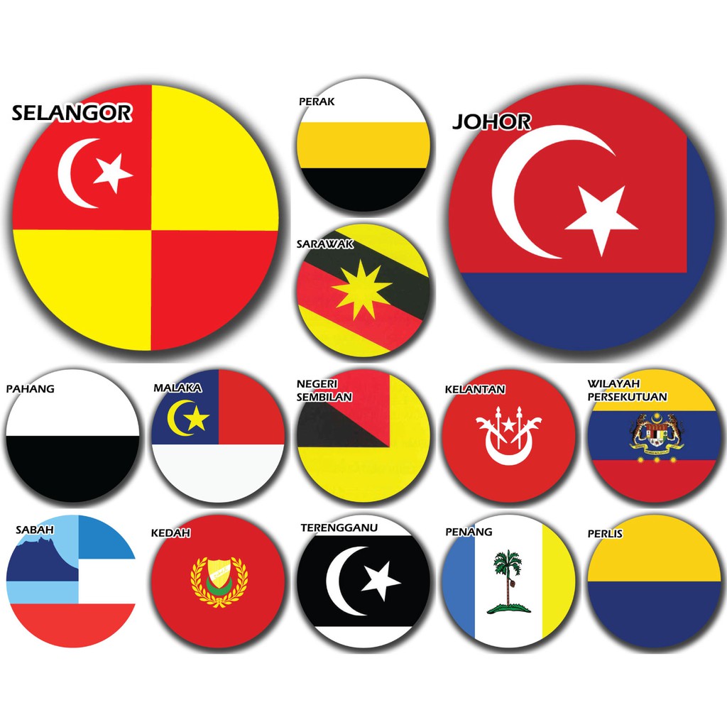 Malaysia State Flag Button Badge Pin State Button Badge Shopee Singapore