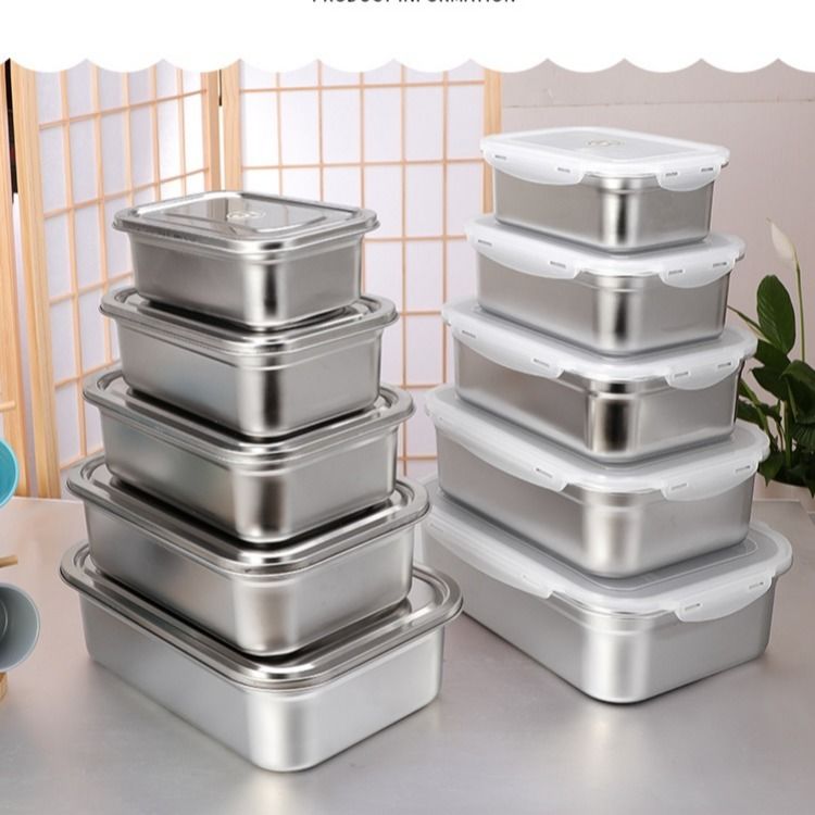 Korea Stainless Steel Food Storage Container Collection in Fridge