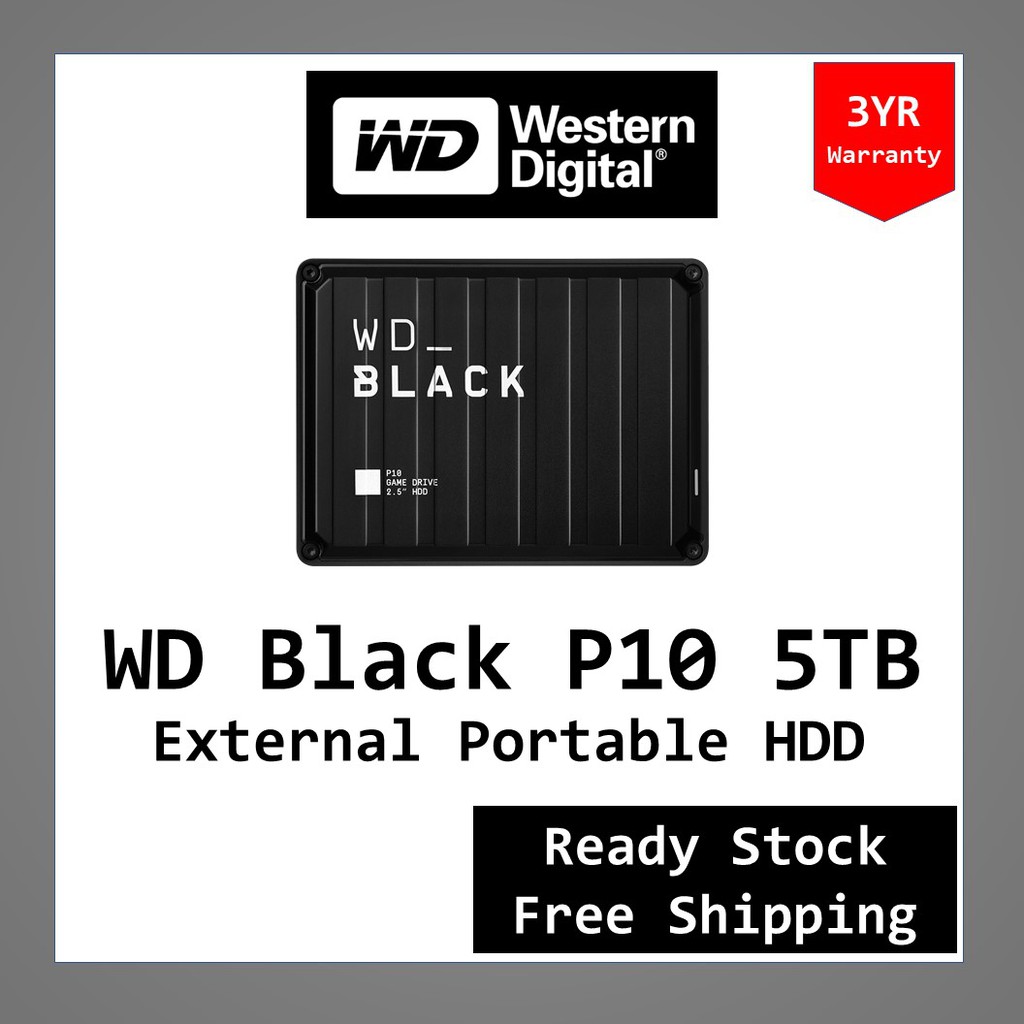 Wd Black P10 Game Drive 5tb Portable External Hard Drive Usb 3 2 3 Year Warranty Shopee Singapore