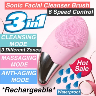 Ultrasonic Device Facial Wash Cleansing Brush - Electric Exfoliate Face Machine - Washing Beauty Device Clean Massage