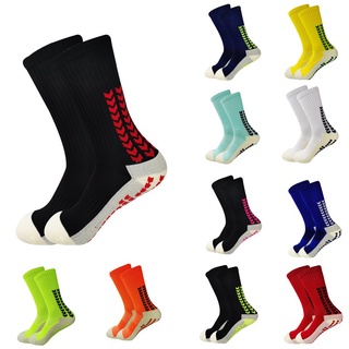 2022 Anti Slip Football Soccer Socks for Men Teenage Kid Boys Sport Grips Crew Socks Black White Blue High Quality