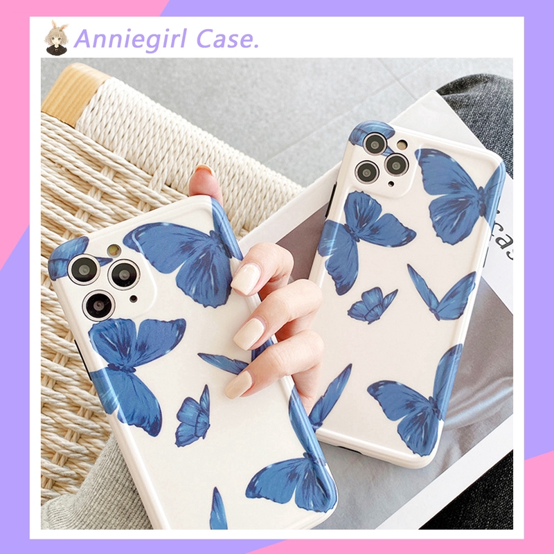 Korean Aesthetic Butterfly Blue Camera Lens Protector Soft Imd Case For Iphone 11 Pro Max 6s 7 8 Plus Xs Max Xr Full Cover Shopee Singapore