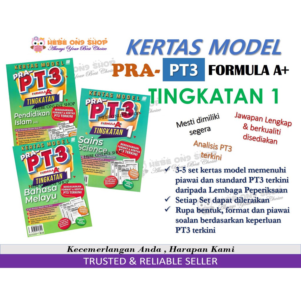 Kertas Model PRA-PT3 Formula A+ Tingkatan 1 Berdasarkan 