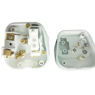 13A 13 Amp Switched Mains Plug White Red Neon Indicator Light M0M6 #6