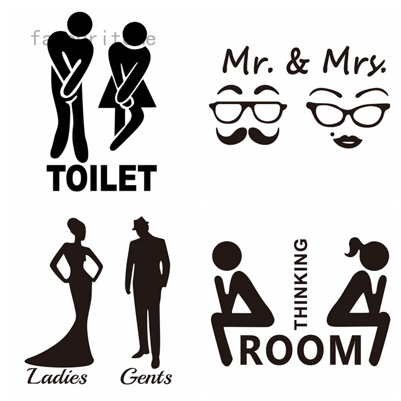 Art Funny Toilet Door Sign Sticker Man Women Door Stickers Vinyl Decals  Decoration | Shopee Singapore