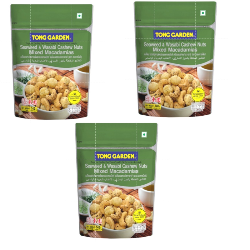 [Bundle of 3] Tong Garden Seaweed Wasabi Cashew Mix Macadamias 140g
