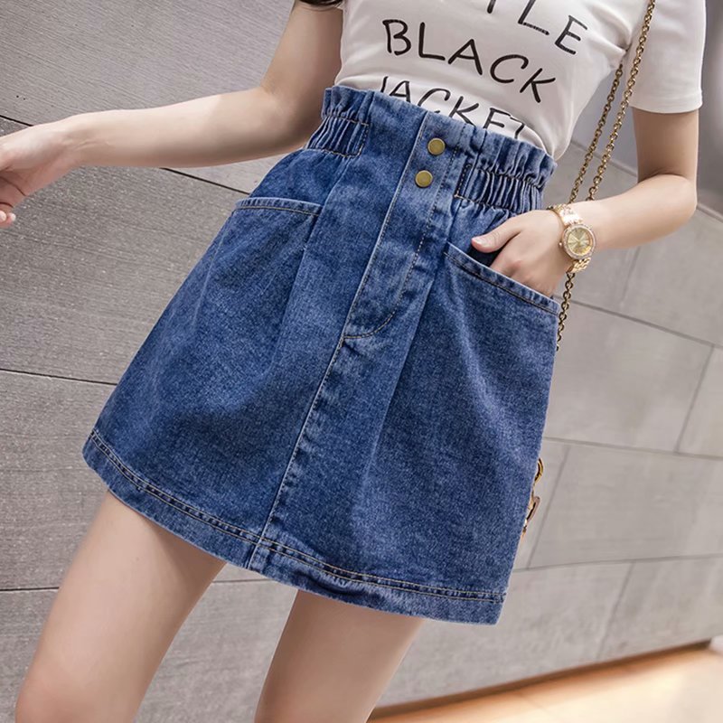 S-5XL Elastic Waist Women Mini Skirt 