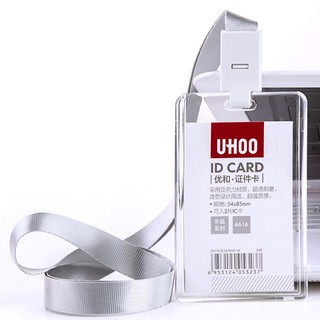 Image of Youhe Acrylic Card Holder ID Work Permit Transparent Badge Employee Card Holder Customized Lanyard Double-sided Waterproof Listing卡套