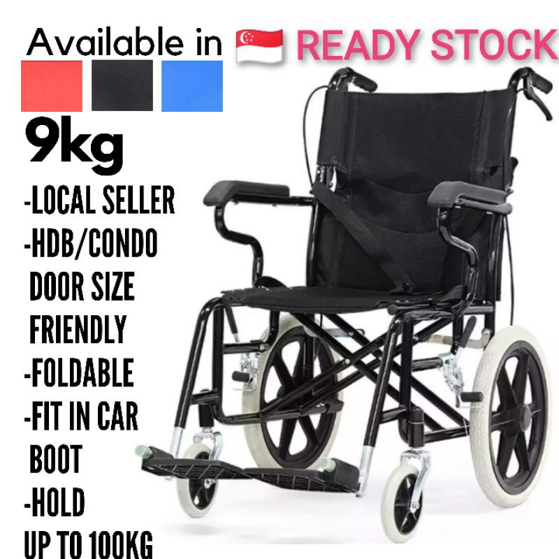 Self Propel Wheelchair Pushchair foldable 轮椅 and easy to carry with 1 ...