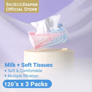 [Bundle Tissue]BEABA Milk + Soft Moisturizing Tissue 120s