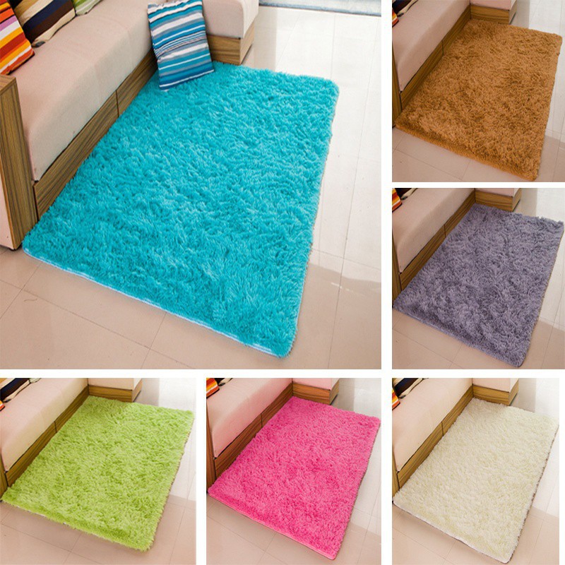 40 60cm Fluffy Rugs Anti Skid Shaggy Area Rug Dining Room Carpet Floor Mat Shopee Singapore